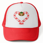Candy Cane Heart Mesh Hat