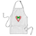 Candy Cane Heart Holiday Apron by mariannegilliand Candy Cane Heart Holiday Apron