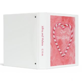 Candy Cane Heart Wedding Keepsakes Binder binder
