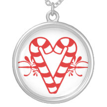 Candy Cane Hearts Necklace