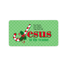 Candy Cane Jesus Address Label