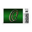 Candy Cane Monogram Letter O postage by TDSwhite Candy Cane Monogram Letter O postage