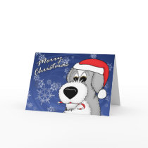Candy Cane Old English Sheepdog Christmas Card by MenagerieMayhem Candy Cane Old English Sheepdog Christmas Card