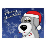 Candy Cane Old English Sheepdog Christmas Card