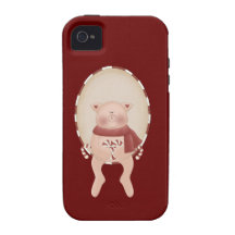 Candy Cane Pig iPhone 4/4S Cover