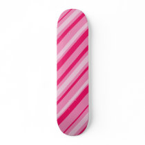 Candy Cane Pink Striped Skateboard