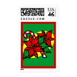 candy cane poinsettia postage stamp