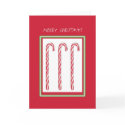Candy Cane Red Christmas Card