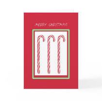 Candy Cane Red Christmas Card