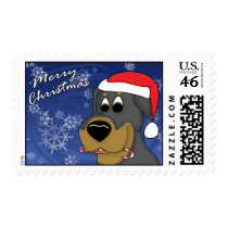 Candy Cane Rottweiler Postage Stamps