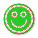 Candy Cane Smiley Face Magnet by AuntBetsy Candy Cane Smiley Face Magnet