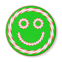 Candy Cane Smiley Face Magnet