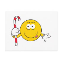Candy Cane Smiley Face postcards by doonidesigns Candy Cane Smiley Face postcards