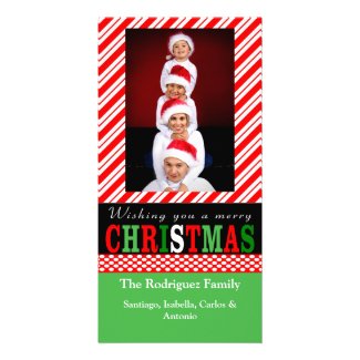 Candy Cane Stripe Christmas Photo Card