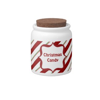 Candy Cane Stripe Custom Holiday Jar Candy Dishes