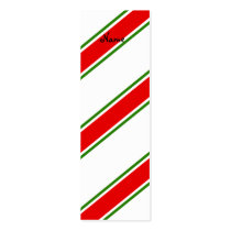 Candy cane stripe pattern business card template