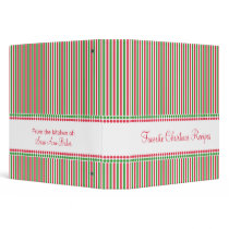 Candy Cane Striped Holiday Binder (1.5 inch)