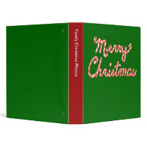 Candy Cane Striped Merry Christmas Vinyl Binders