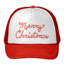 Candy Cane Striped Merry Christmas Hats