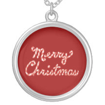 Candy Cane Striped Merry Christmas Pendants