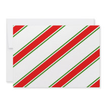 Candy cane striped pattern invitation