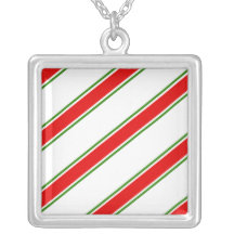 Candy cane striped pattern custom necklace