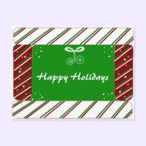 Candy Cane Stripes Holiday Greetings postcards