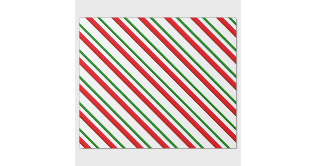 candy cane stripes red and green wrapping paper zazzle red and green stripes