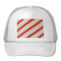 Candy cane stripes with red green snowflakes hats