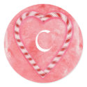 Candy Cane Wedding Seals, Monogram Stickers sticker