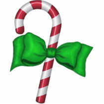 Candy Cane with Bow Ornament photo sculptures