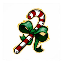 Candy Cane with Bow posters