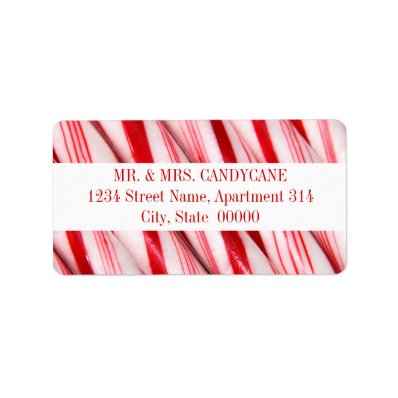 Candy Canes Address Labels