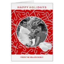 Candy Canes and Dog Tags Frame Photo Greeting Card cards