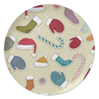 Candy Canes and Mittens Dinner Plate