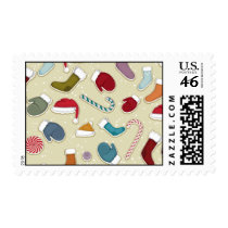 Candy Canes and Mittens postage