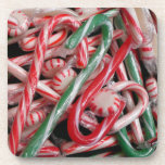 Candy Canes and Peppermints Cork Coaster Set