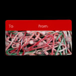 Candy Canes and Peppermints Gift Tag Custom Shipping Label