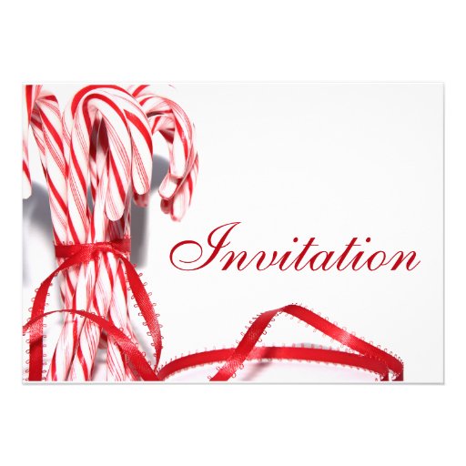 Candy Canes Christmas Party Invitations