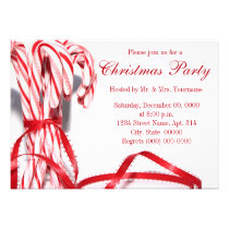 Candy Canes Christmas Party Invitations at Zazzle