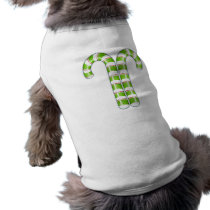 Candy Canes green Dog T-shirt
