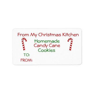 Candy Canes Homemade Christmas Food Gift Labels