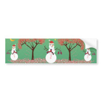 Candy caneTree with Snowman bumper stickers