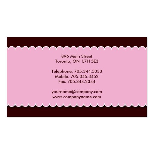 Candy Cantering Business Cards (back side)