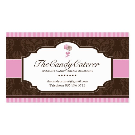 Candy Catering Business Card (front side)