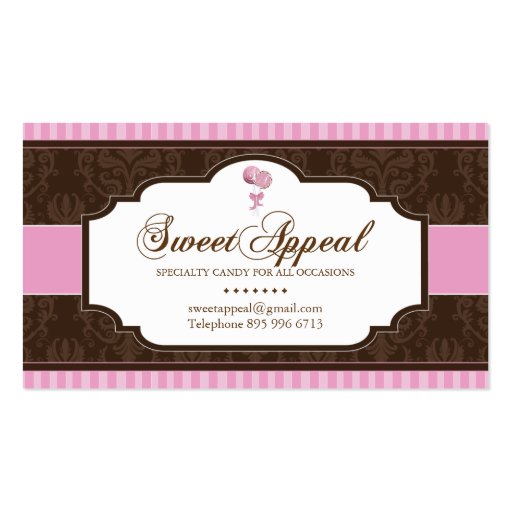 Candy Catering Business Card - CUSTOM MONOGRAM (front side)