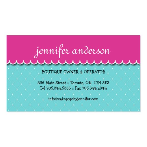 Candy Catering Business Cards (back side)