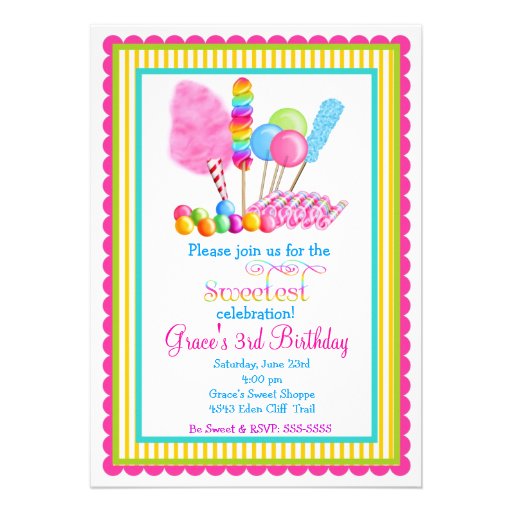 Candy Circus Invitations