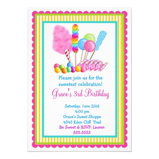 Candy Circus Invitations