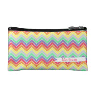 Candy Coated {chevron pattern} Cosmetics Bags